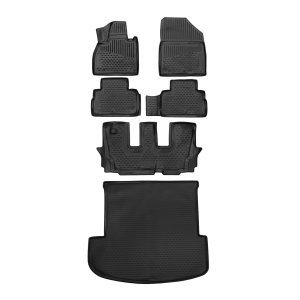 Kia Telluride 3D Floor-Trunk Mats - Omac - SUV Kit - Black - 2020-2024 Kia Telluride 3D Floor-Trunk Mats - Omac - SUV Kit - Black - 2020-2024